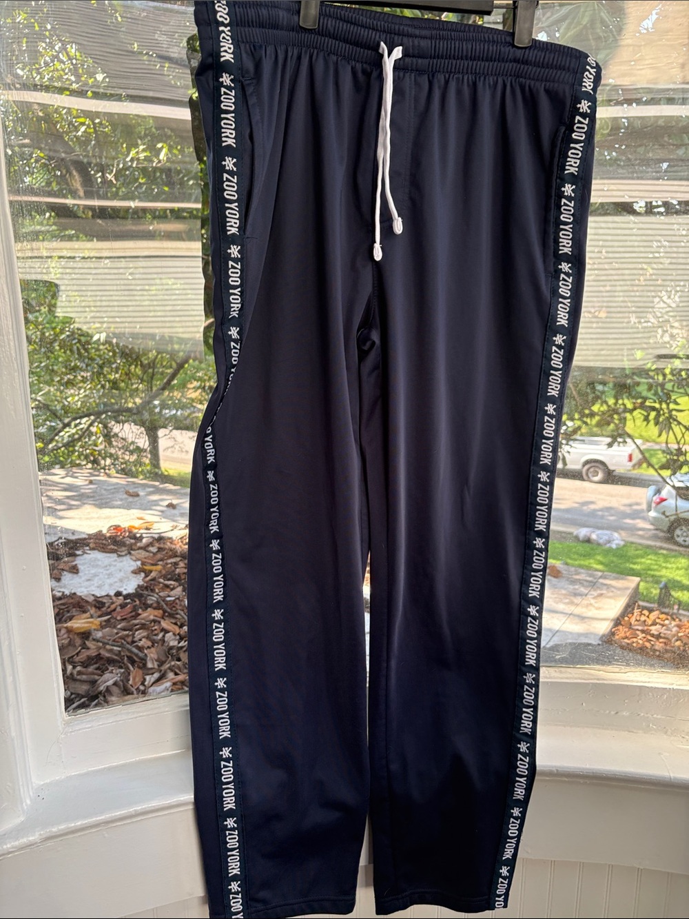 Zoo York Black Track Pants with White Drawstring and Logo Tape
